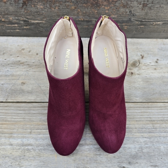 Nine West NEW Navajoe Rich Burgundy Suede, Hidden Platform, Comfort Bootie 8M - Picture 8 of 15